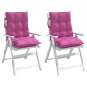 Cojines para silla con respaldo bajo 2 uds tela Oxford rosa 3