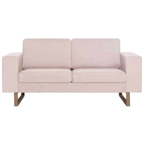 Sofá de 2 lugares em tecido cor creme M 4