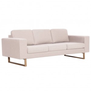 Sofá de 3 plazas de tela color crema H