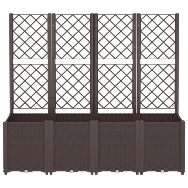 Vaso/floreira de jardim c/ treliça 160x40x140 cm PP castanho M 3