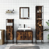 Set de muebles de baño 4 piezas madera contrachapada roble humo 3