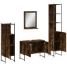 Set de muebles de baño 4 piezas madera contrachapada roble humo 5