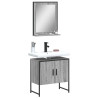 Set de muebles de baño 2 pzas madera de ingeniería gris sonoma 1