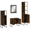 Set de muebles de baño 4 piezas madera contrachapada roble humo 5