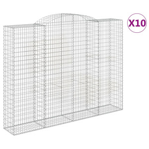 Cestos gabião arqueados 10 pcs 300x50x220/240 ferro galvanizado H