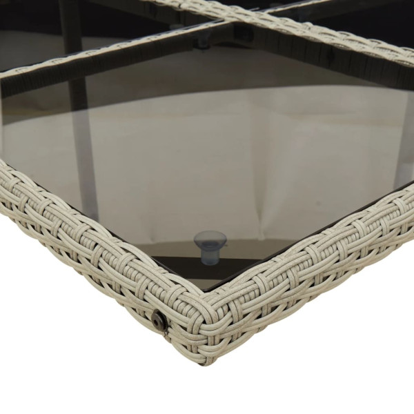 Set comedor jardín y cojines 13 pzas ratán sintético gris claro M 5