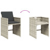 Set de comedor de jardín 11 pzas y cojines ratán sintético gris 5