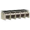 Set de comedor de jardín 11 pzas y cojines ratán sintético gris 3