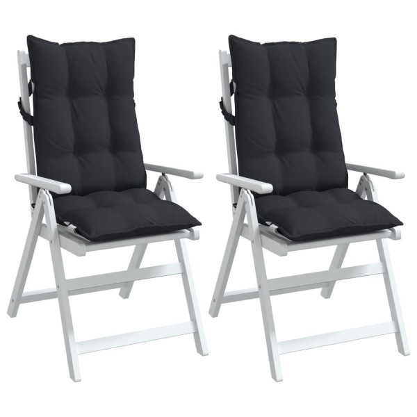 Cojines de silla con respaldo alto 2 uds tela Oxford negro M 3