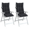 Cojines de silla con respaldo alto 2 uds tela Oxford negro 3