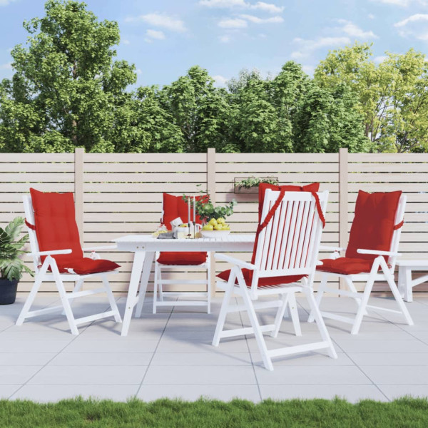 Cojines de silla con respaldo alto 4 uds tela Oxford rojo D