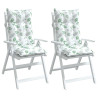 Cojines silla respaldo alto 2 uds tela Oxford estampado hojas 3