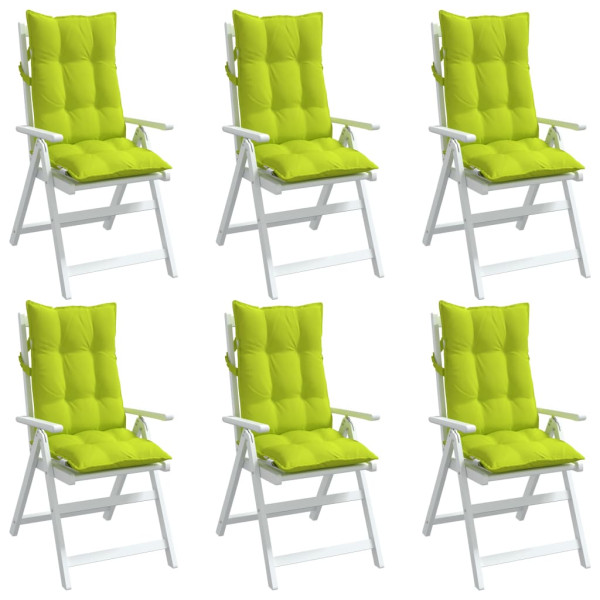 Cojines de silla respaldo alto 6 uds tela Oxford verde brillo M 3