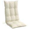 Cojines de silla respaldo alto 4 uds tela Oxford color crema 4