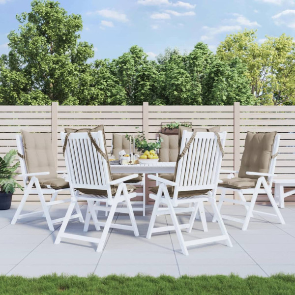 Cojines de silla con respaldo alto 6 uds tela Oxford gris taupe D