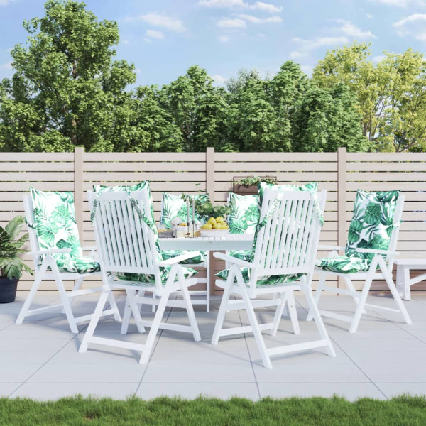 Cojines silla respaldo alto 6 uds tela Oxford estampado hojas D