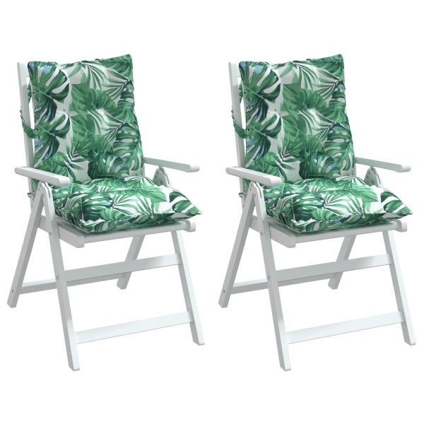 Almofadões cadeira de encosto baixo 2 pcs tecido padrão folhas M 3