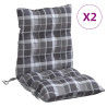 Cojines para silla respaldo bajo 2 uds tela Oxford cuadros gris 2