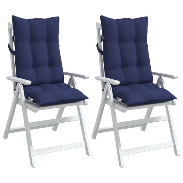 Cojines para silla respaldo alto 2 uds tela Oxford azul marino M 3