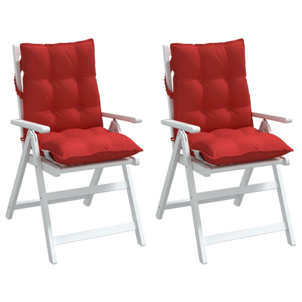 Cojines para silla con respaldo bajo 2 uds tela Oxford rojo M 3