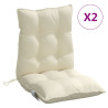 Cojines para silla con respaldo bajo 2 uds tela Oxford crema 2