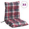 Cojines para silla respaldo bajo 4 uds tela Oxford cuadros rojo 2