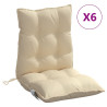 Cojines para silla con respaldo bajo 6 uds tela Oxford beige 2