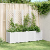 Jardinera con enrejado PP blanco 160x40x140 cm 1