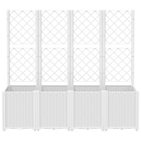 Jardinera con enrejado PP blanco 160x40x140 cm M 3