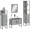 Set de armario de baño 4 pzas madera contrachapada gris sonoma 1