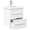 Mueble de baño con lavabo integrado blanco 5