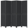 Biombo separador de 5 paneles madera maciza Paulownia negro 4