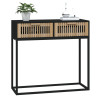 Mesa consola hierro y madera contrachapada negro 80x30x75 cm 3