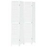 Biombo separador de 4 paneles madera maciza Paulownia blanco 2
