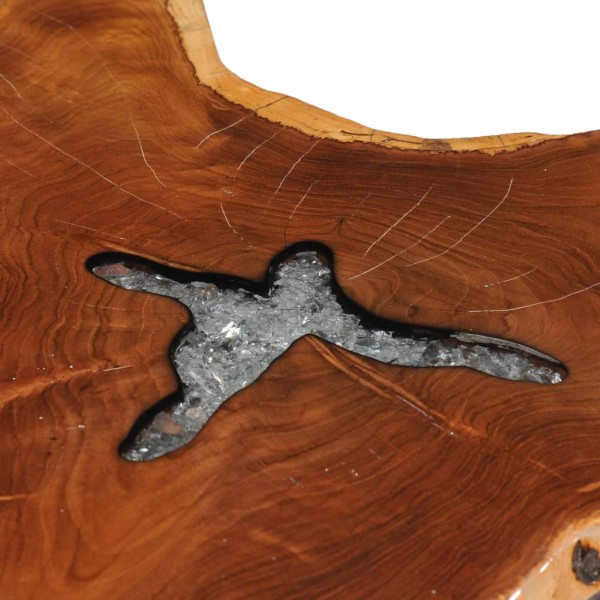 Mesa de centro 70x45 cm madeira de teca maciça e poliresina M 5
