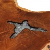 Mesa de centro de madera maciza de teca y polirresina 70x45 cm 5