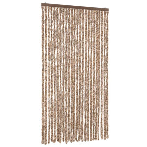 Cortina anti-insetos 100x200 cm chenille bege e castanho-escuro H