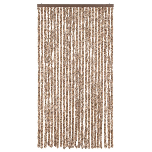 Cortina anti-insetos 100x200 cm chenille bege e castanho-escuro M 3