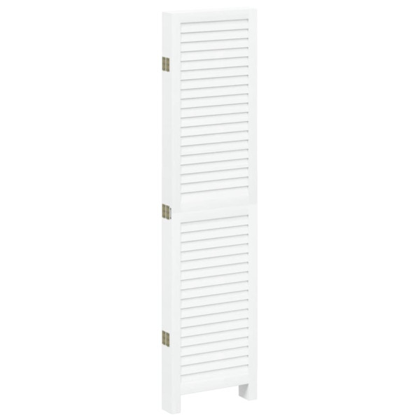 Biombo separador de 5 paneles madera maciza Paulownia blanco M 5