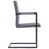 Cadeiras de jantar cantilever 2pcs couro artif. cinzento-escuro 4