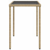 Mesa de jardín superficie de vidrio ratán PE beige 115x54x74 cm 5