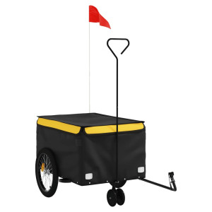Reboque para bicicleta 30 kg ferro preto e amarelo H