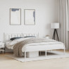 Estructura de cama de metal con cabecero blanco 183x213 cm 3