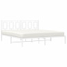 Estructura de cama de metal con cabecero blanco 183x213 cm 4
