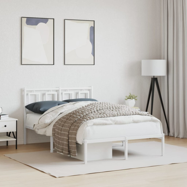 Estrutura de cama com cabeceira 120x200 cm metal branco M 3