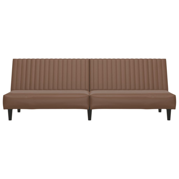Sofá-cama de 2 lugares couro artificial castanho M 5