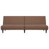 Sofá-cama de 2 lugares couro artificial castanho 5