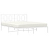 Estrutura de cama com cabeceira 150x200 cm metal branco 4