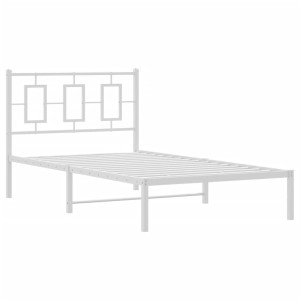 Estrutura de cama com cabeceira 100x190 cm metal branco H