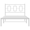 Estrutura de cama com cabeceira 100x190 cm metal branco 5